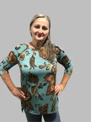 3/4 Sleeve Scoop Neck Top