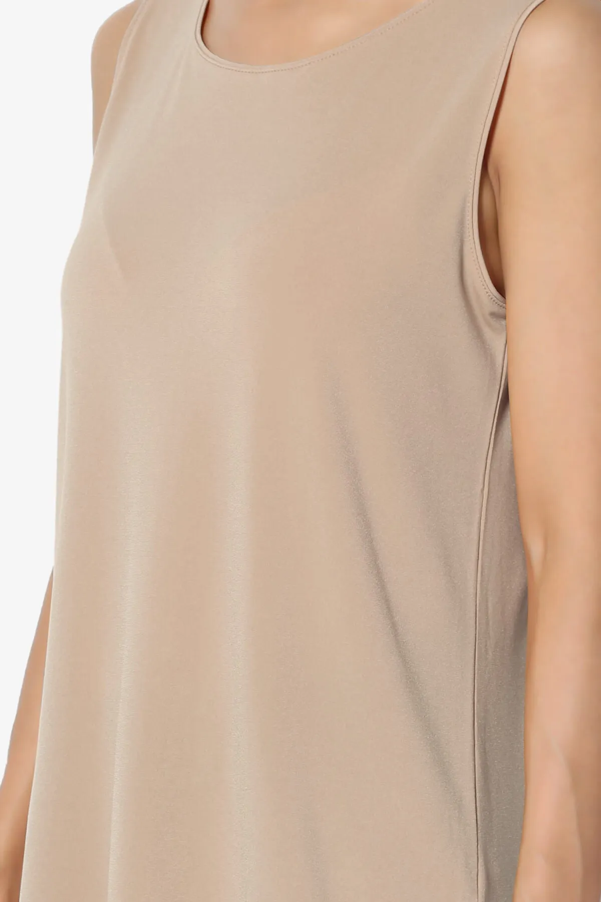 Lilly Sleeveless Side Slit Fluid Knit Tank Top